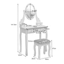 Livingandhome Elegant Lighted Makeup Vanity Desk