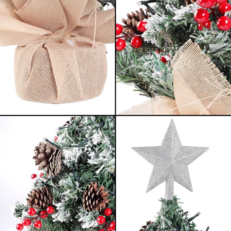 Lifeideas Mini Pre Lit Tabletop DIY Christmas Tree with Star Topper