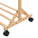 Livingandhome Bamboo Clothes Rack with Bottom Shelf Shoe Clothing Organizer