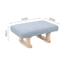 Livingandhome Compact Linen Footrest with Wooden Frame