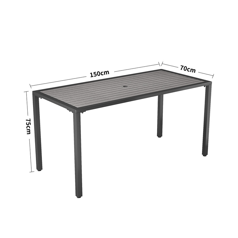 Breeins Polywood Patio Table with Parasol Slot