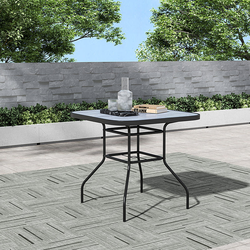 Garden Sanctuary Garden Tempered Glass Wood Grain Coffee Table