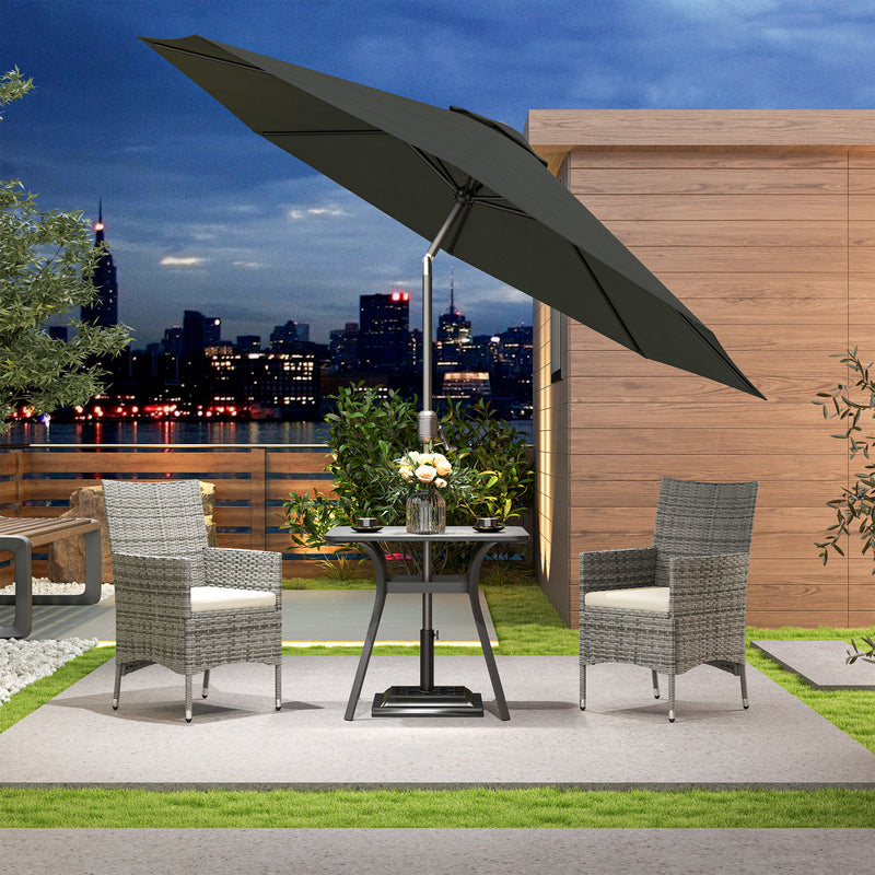 Outsunny 4 PC Outdoor Rattan Armchair Wicker Dining Chair Set for Garden