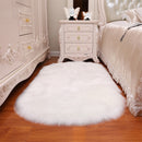 Lifeideas Oval Super Soft Shaggy Area Rug White