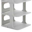 Livingandhome 6-Tier 6-Pair Off-White Plastic Shoe Rack