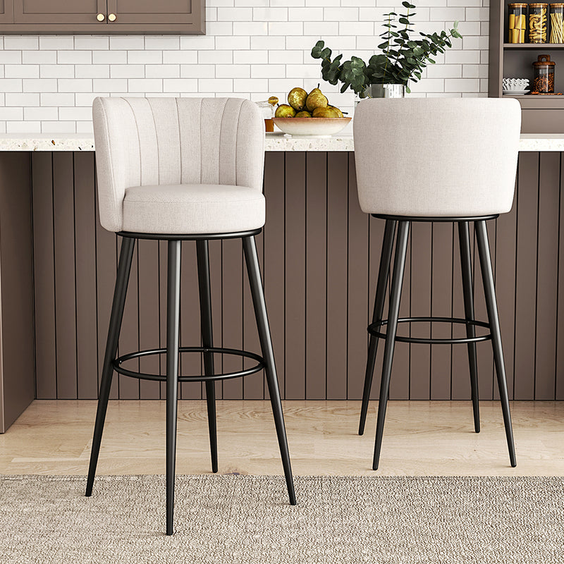 Livingandhome 2 Piece Modern Linen Bar Chairs Set