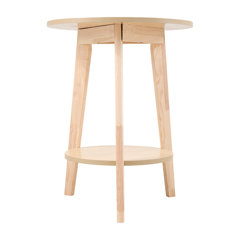 Livingandhome Compact Round Wooden Side Table