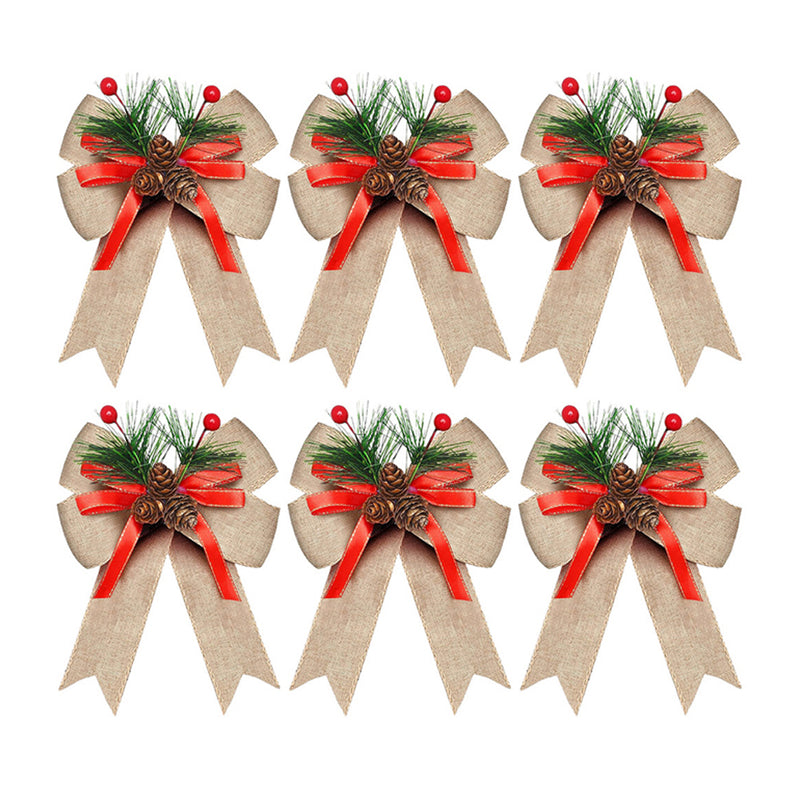Lifeideas 6-Pack Decorative Bows with Pine Cones