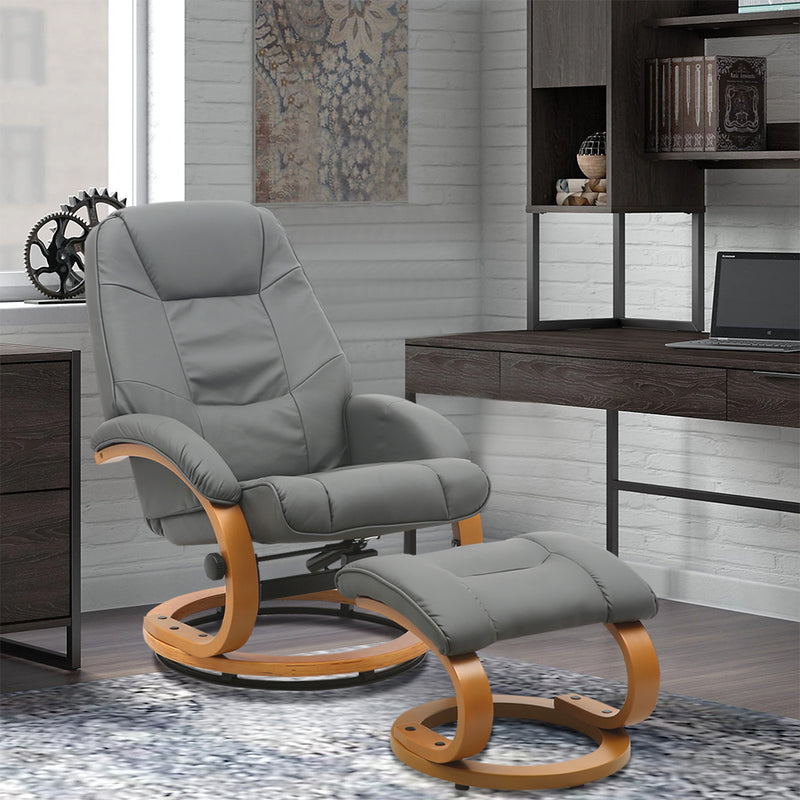 Livingandhome Ergonomic Executive Office Reclining Chair With Footstool