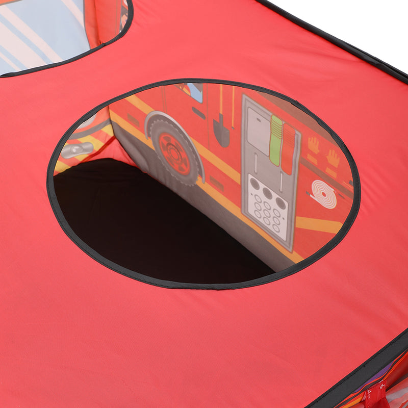 Kidkid Fire Engine-Themed Play Tent with 2 Top Openings