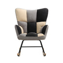 Livingandhome Tufted Linen Upholstered Rocking Chair