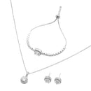 Modishion 3-Piece Sparkling Cubic Zirconia Jewellery Set