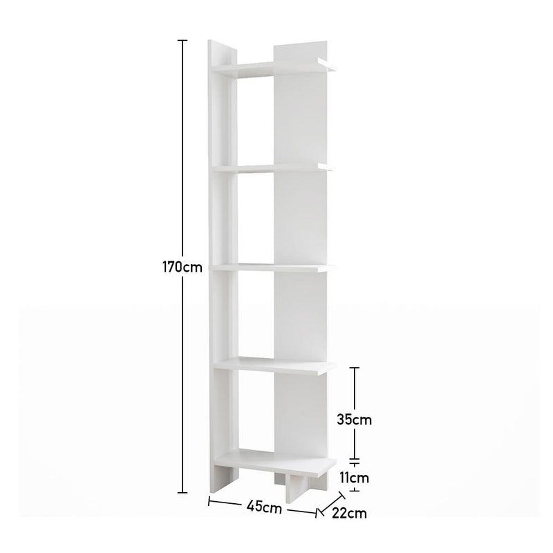 Livingandhome 5-Tier Corner Bookshelf Shelf Unit