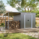 Breeins 6 x 9FT Metal Garden Storage Shed with Sliding Door