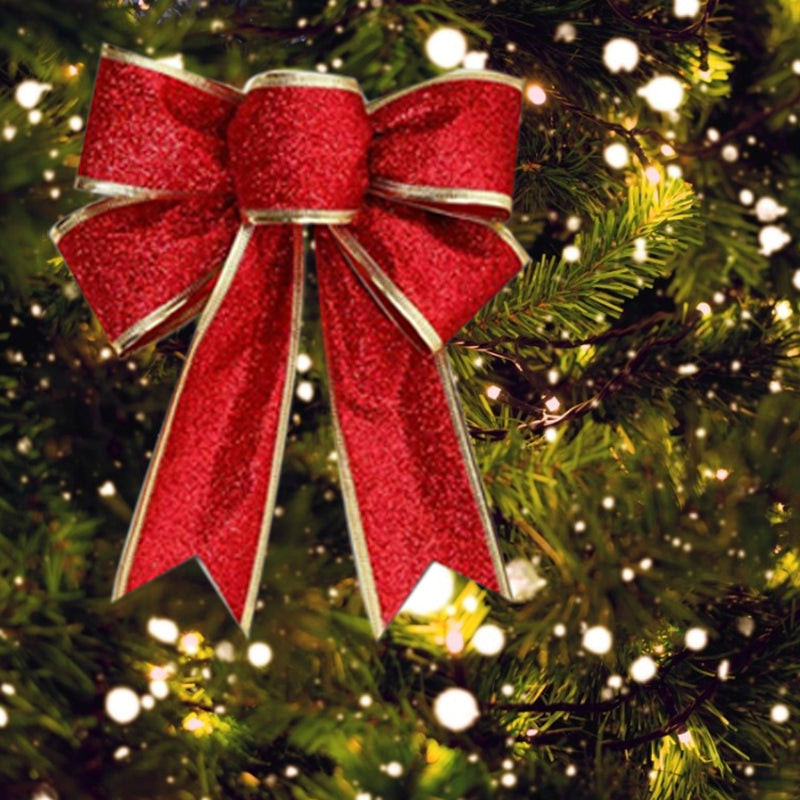 Lifeideas 10pcs Christmas Ribbon Bows for Tree Decorations