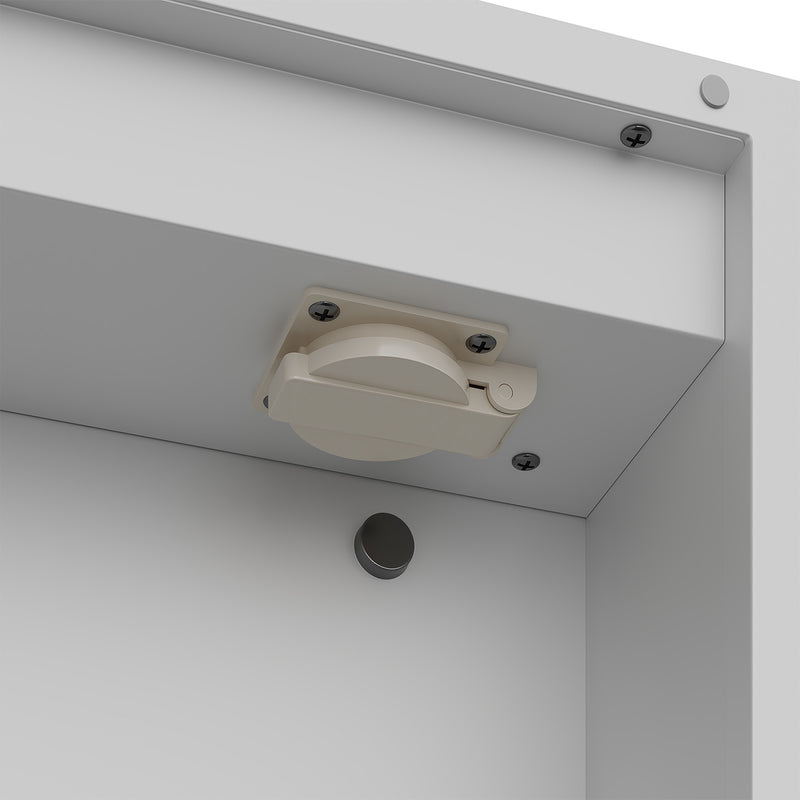 Livingandhome Single-Door Bathroom Mirror Cabinet with LED Lighting