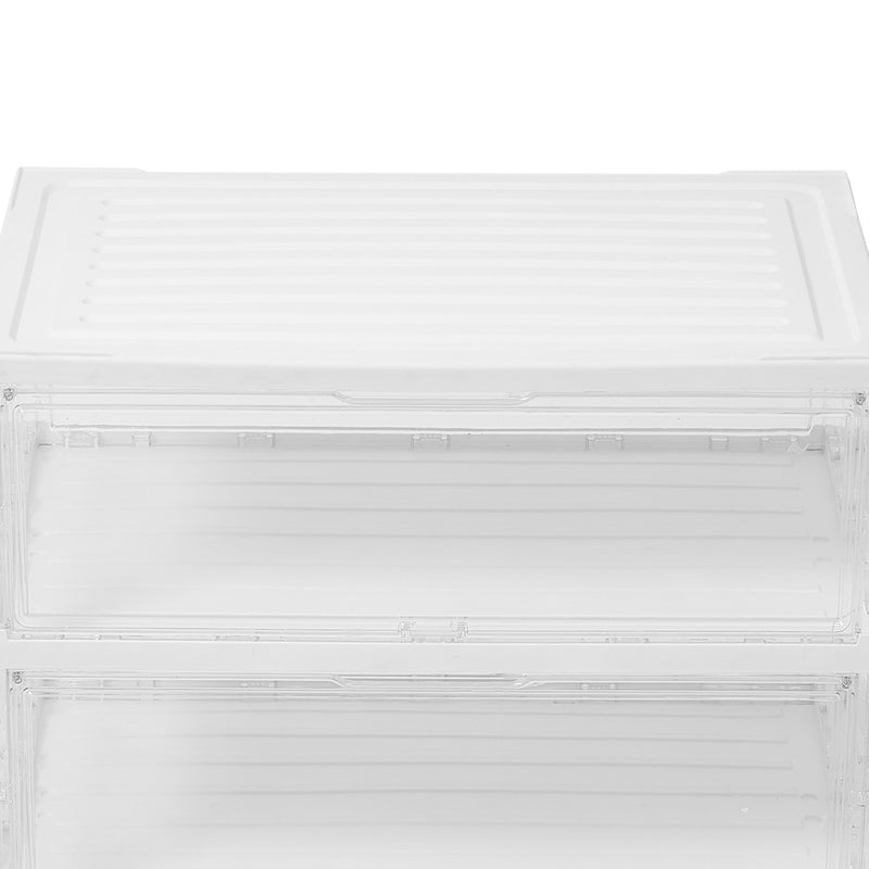 Livingandhome 4-Tier Foldable Storage Box with Magnetic Doors