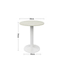 Livingandhome White Round Cafe Table with Metal Base