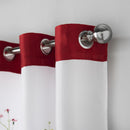 Spring Embroidered Lined Voile Ring Top Curtains