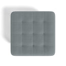 Livingandhome Linen Fabric Padded Wooden Leg Footstool