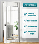 Cottonfy UK Full Length Mirror with Rounded Corners Door Hanging
