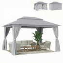 Outsunny 3 X 4 M Outdoor Garden Gazebo With UPF50+ Double Roof, Dark Grey