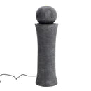 Garden Sanctuary Outdoor Modern Cylindrical Water Polo Fountain with Warm Light