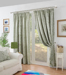 Botanic Chenille Jacquard Lined Pencil Pleat Taped Top Curtains