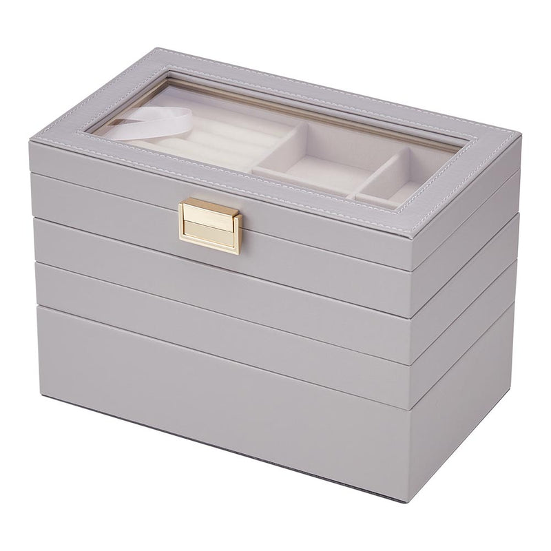 Sheonly 4-Tier Jewellery Storage Box with Transparent Lid