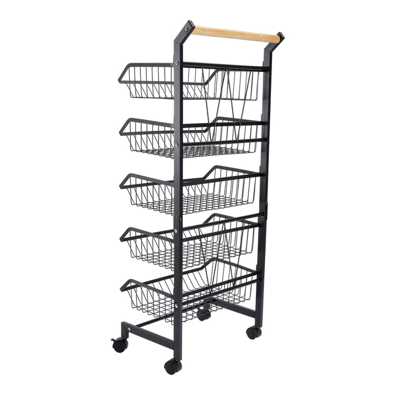 Lifeideas Carbon Steel Kitchen Trolley with Wheels
