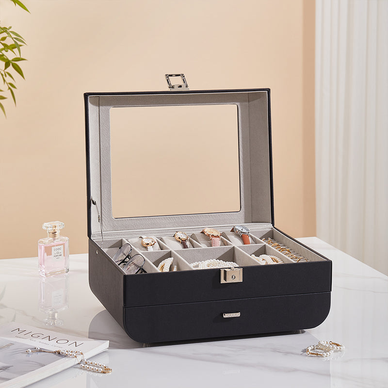 Sheonly Stylish Jewellery Storage Box with Watch Slots