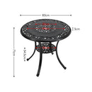 Breeins Cast Aluminum Patio Dining Table with Umbrella Hole