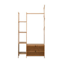 Livingandhome 81cm Multi-functional Wooden Coat Rack with Storage Drawers