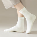 Modishion 6 Pairs White Cotton Crew Socks