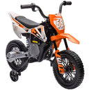 AIYAPLAY 12V Kids Orange Electric Motorbike W/ Twist Grip Throttle, Music
