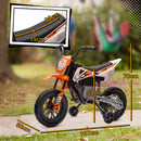 AIYAPLAY 12V Kids Orange Electric Motorbike W/ Twist Grip Throttle, Music