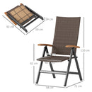 Outsunny Outdoor Folding Rattan Chair, Dining Chair