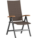 Outsunny Outdoor Folding Rattan Chair, Dining Chair
