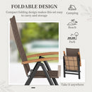 Outsunny Outdoor Folding Rattan Chair, Dining Chair