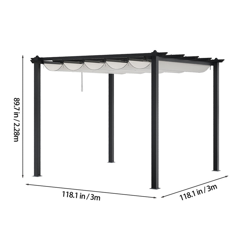 Breeins Backyard Aluminium Pergola With Sliding Roof