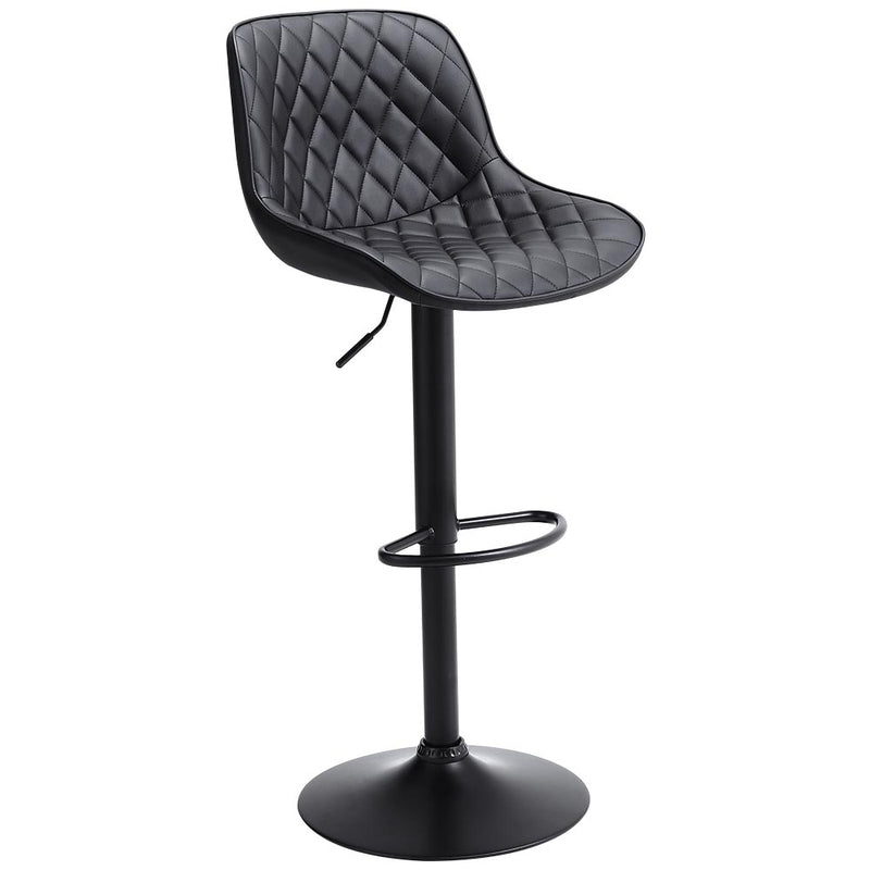 Livingandhome 2 Pcs Faux Leather Height Adjustable Bar Stool
