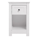 Livingandhome Modern White Side Table with Storage