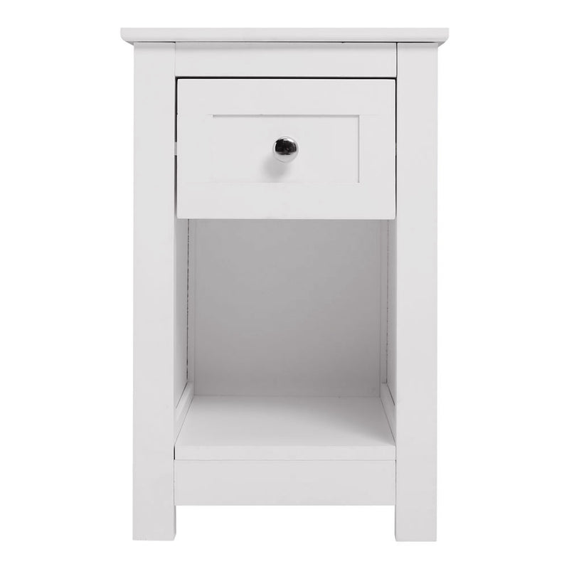 Livingandhome Modern White Side Table with Storage