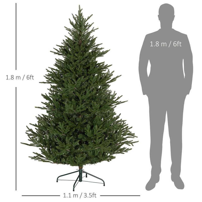 HOMCOM Artificial Christmas Tree with Realistic Hinged Branches, Green