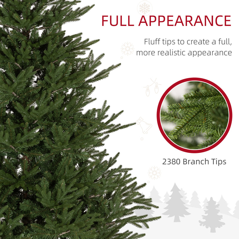 HOMCOM Artificial Christmas Tree with Realistic Hinged Branches, Green