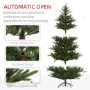 HOMCOM Artificial Christmas Tree With Realistic Hinged Branches, Green