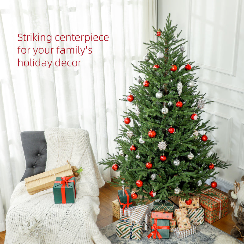 HOMCOM Artificial Christmas Tree with Realistic Hinged Branches, Green