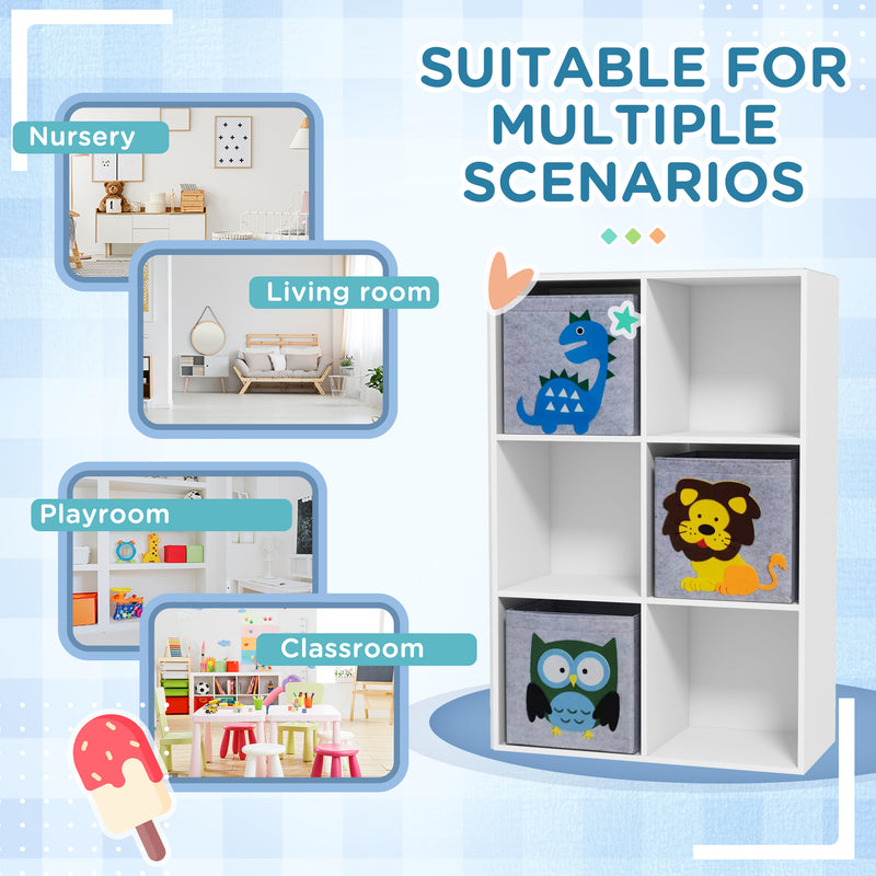 ZONEKIZ Toy Organiser with Two Non-Woven Fabric Drawers for Bedroom - White