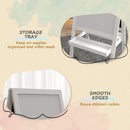 AIYAPLAY 2-in-1 Double-Sided Easel For Kids, With Storage Shelf- Blue