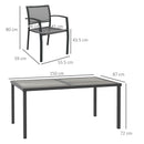 Outsunny 7 Pieces Patio Dining Set with 6 Stackable Chairs for Poolside, Grey